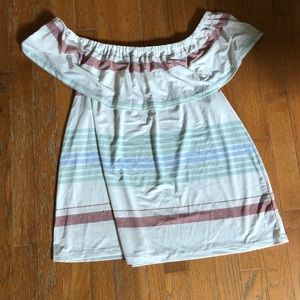RARE striped off the shoulder maurices top